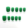 Green French Tip Nails CR221