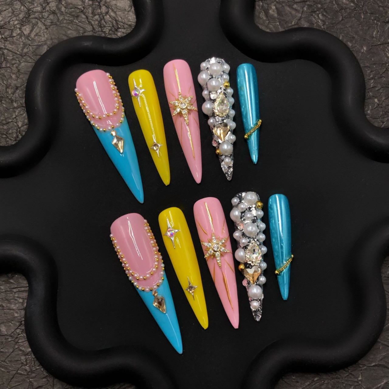 Luxurious Jewel & Pearl Nail Art Set CR19