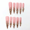 Rose Gold Gemstone Glam Nails CR25