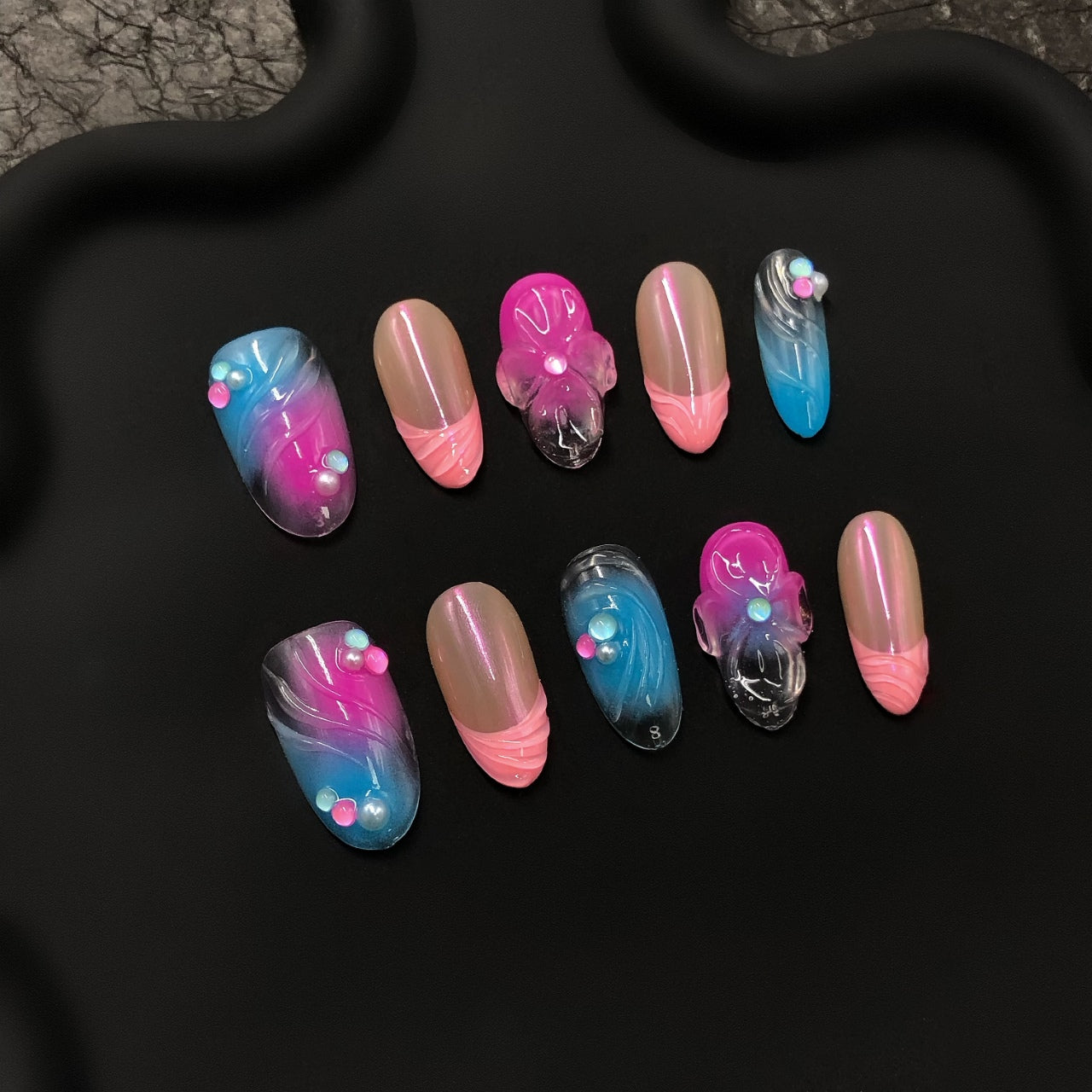 Pastel Swirl Nails CR213