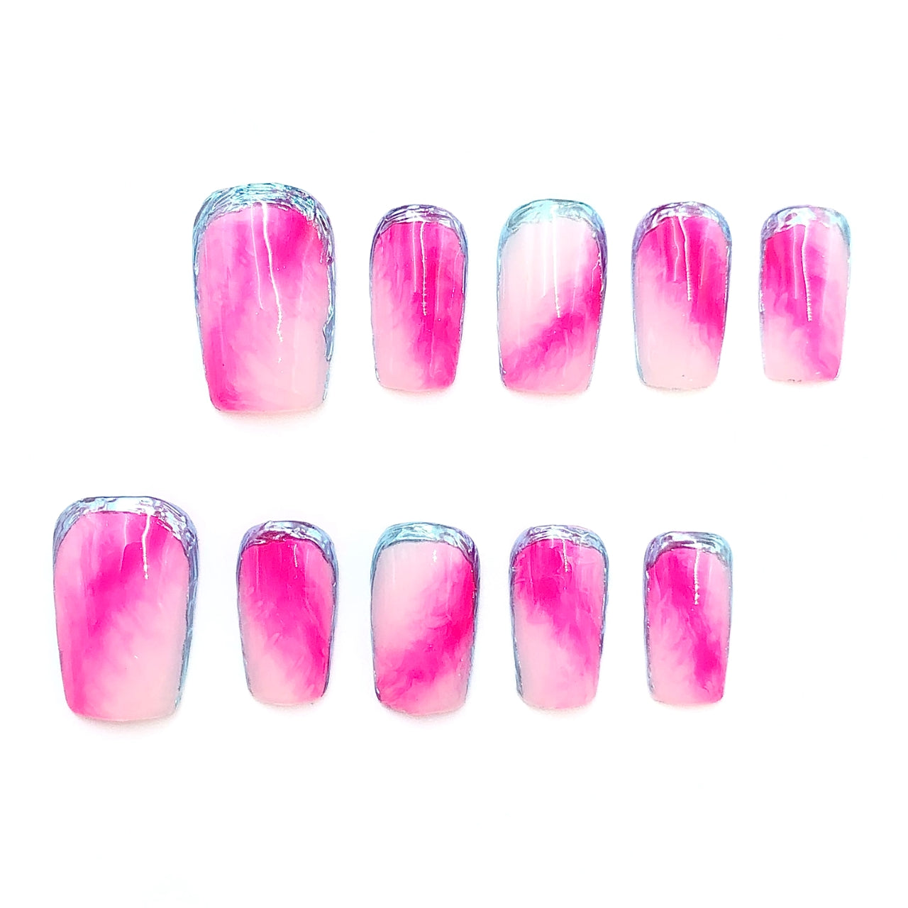 Pastel Pink Marble Nails CR219