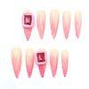 Pink Romantic Gemstone Nails CR222